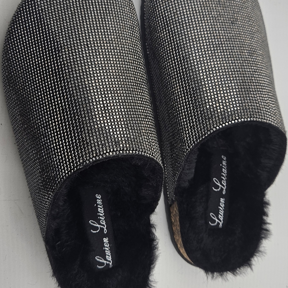Lauren Lorraine Glittering Black Women's Slippers